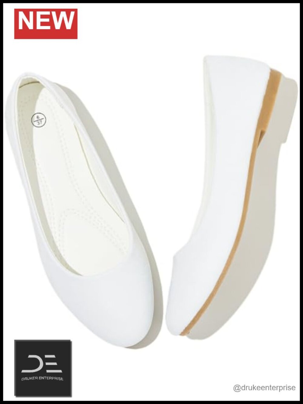 Women's Ballet Flats Comfortable PU Leather Dress Slip On Shoes Teacher